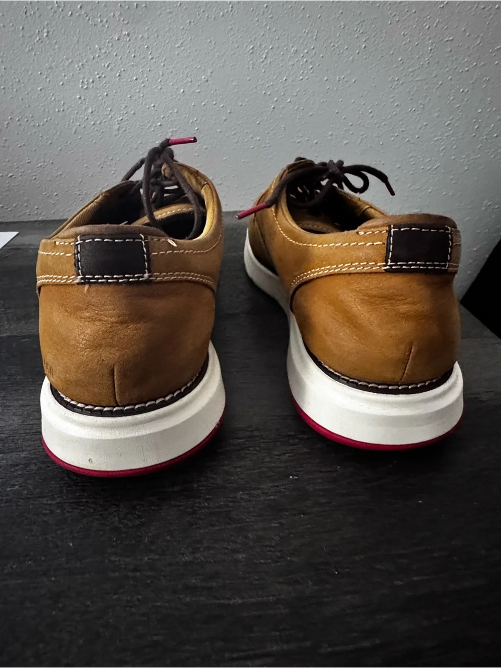 Cole Haan Tan Suede Derby Shoes with White Sole